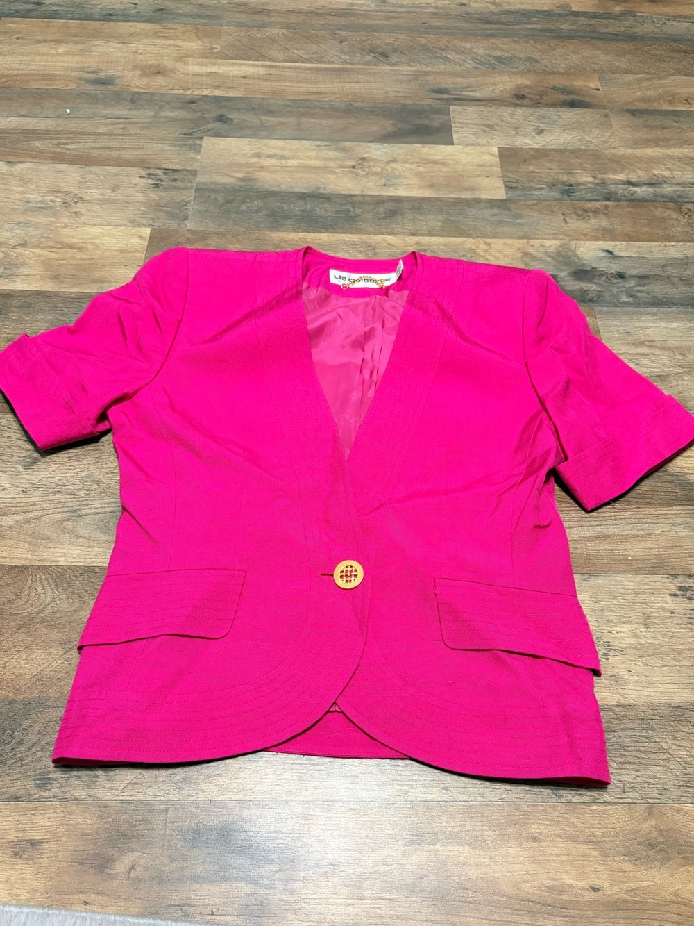 Vintage Liz Claiborne Hot Pink Blazer Jacket – Women’s Size 12 – Korean Made